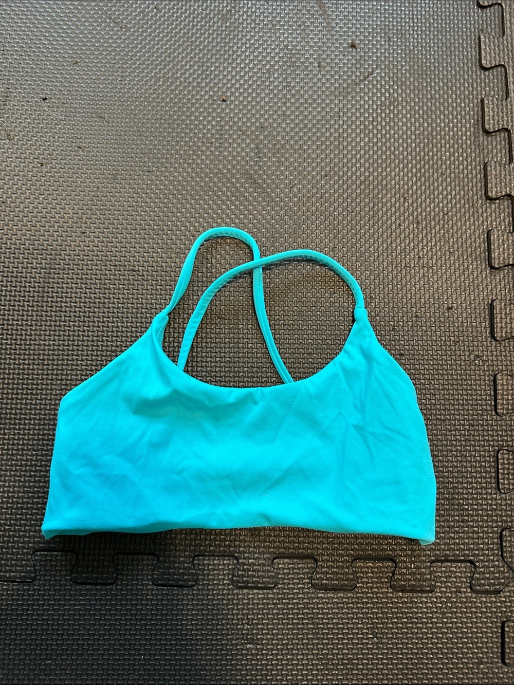 Women’s Aqua Blue sports bra Top — Sleek Strappy sports bra